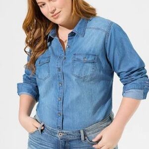 Torrid Light Blue Denim Shirt